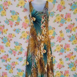 Tropical silk bias cut dress